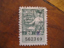 1927 BUENOS AIRES 20 Centavos Revenue Fiscal Tax Postage Due Official Argentina - Buenos Aires (1858-1864)