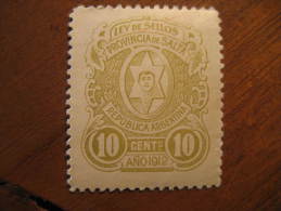 1912 SALTA 10 Cents. Ley De Sellos Revenue Fiscal Tax Postage Due Official Argentina - Dienstzegels