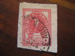 5 Centavos General Jose De San Martin Cut Square Revenue Fiscal Tax Postage Due Official Argentina - Officials