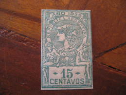 1935 Ley De Sellos 15 Centavos Imperforated Revenue Fiscal Tax Postage Due Official Argentina - Service