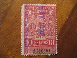 1928 1929 Ley De Sellos 10 Centavos Revenue Fiscal Tax Postage Due Official Argentina - Service