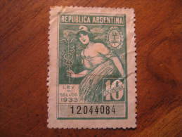 1933 Ley De Sellos 10 Centavos Revenue Fiscal Tax Postage Due Official Argentina - Oficiales
