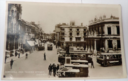 Carte Postale Ipswich,cornhill And Tavern Street, Type Photo Avec Conducteurs Tram,bus - Ipswich