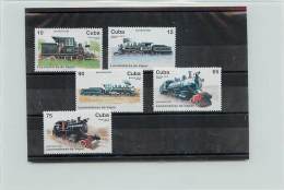 CUBA 1996 - TRENI TRAINS - 5 VALORI - Unused Stamps