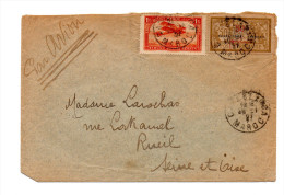 ENVELOPPE DE CASALANCA POUR RUEIL DE 1927 DECHIRURE COTE DROIT - Brieven En Documenten