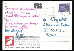 Timbre  D'irlande Au Dos D'une Carte Postale Pour La France En 1971 - Qaa2405 - Cartas & Documentos