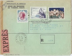 LBL26G - MONACO LETTRE RECOMMANDÉE  EXPRÈS DE L'OETP 11/9/1964 - Storia Postale