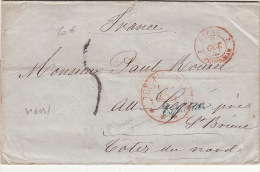 Lettre Alicante >> CaD Rouge ESPAG Perpignan + CaD Alicante 1853 - ...-1850 Prephilately