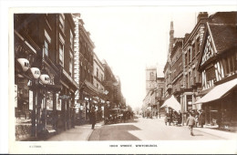 Cp  Angleterre HIGH STREET WHITCHURCH  (  Habitation église ) Automobile Hotel Victoria Magasin Kodak - Shropshire