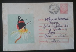 ROUMANIE Papillons, Butterflies, Mariposas, SCHMETTERLINGE, Entier Postal Ayant Voyagé - Butterflies