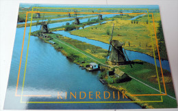 Carte Postale Pays Bas : Magnifiques Moulins Situés à Kinderdijk - Kinderdijk