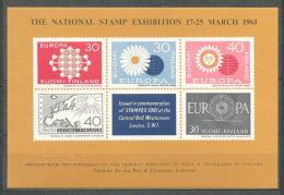 1961 FINLAND NATIONAL STAMP EXHIBITION - EUROPA STAMP COMPETITION WINNING DESIGN SOUVENIR SHEET MNH ** - Blocks & Sheetlets