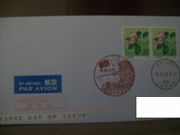 Japan Pictorial Scenic Landscape Redbrown Postmark From Aomori With Topic Lampions Festival To Germany. - Lettres & Documents