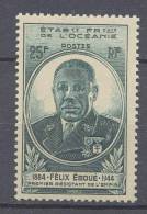 Océanie N° 181 XX Gouverneur Félix Eboué 25 F. Vert-bleuTB - Sonstige & Ohne Zuordnung