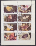 Oman 1973 Butterflies 8v In Sheetlet Used (F5114) - Oman