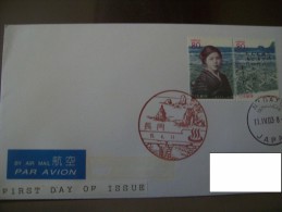 Japan Pictorial Scenic Landscape Redbrown Postmark From Nagato (prefecture Yamaguchi)  To Germany - Briefe U. Dokumente