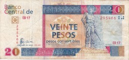 BILLETE DE CUBA DE 20 PESOS CONVERTIBLES DEL AÑO 2006  (BANKNOTE) - Cuba