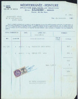1950     Timbre Fiscal 4 Fr Sur Facture De Méditerranée -Peinture - Steuermarken