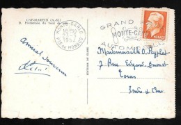 Timbre De Monaco En 1952 Au Dos D'une Carte Postale De Cap Martin  - Qaa2702 - Briefe U. Dokumente