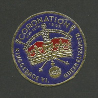 B12-10 1937 KGVI Coronation Gold Foil Sticker Label Used Damaged - Local, Strike, Seals & Cinderellas