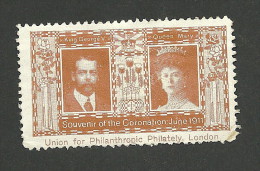 B12-16 KGV Coronation 1911 Union For Philanthropic Philately Damaged - Vignettes Locales Et Privées