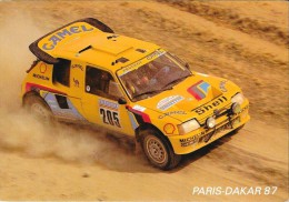 PARIS-DAKAR 87 - 1. 205 Turbo 16 - A.VATANEN - B. GIROUX 5. 205 Turbo16 - S.MEHTA - M. DOUGHTY - Rally's