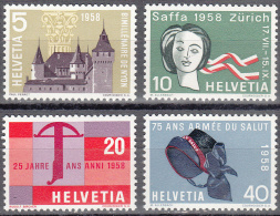 Switzerland    Scott No. 365-68   Mnh     Year  1958 - Nuevos