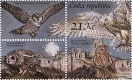 Czech Rep. / Stamps (2015) 0855 K1+K2: Owls (Nyctea .., Strix ..., Sumea Ulula, Asio Flammeus) Painter: J. & L. Knotkovi - Nuevos