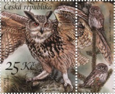 Czech Rep. / Stamps (2015) 0856 K3: Owls (Bubo Bubo, Glaucidium Passerinum); Painter: Jaromir & Libuse Knotkovi - Neufs