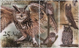 Czech Rep. / Stamps (2015) 0856 K3+K4: Owls (Bubo Bubo, Glaucidium Passerinum, Otus Scops); Painter: J. & L. Knotkovi - Unused Stamps