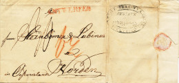 363/24 - Lettre Précurseur ANTWERPEN 1827 Vers NORDEN - Cachet D' ACHEMINEUR (Forwarder) Giese Grisar - 1815-1830 (Période Hollandaise)