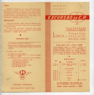 Portugal, Lisboa A Penacova, Bussaco, Luso - Excursão Da C.P. 1962, Horário, Timetable, Comboio, Train  (2 Scans) - Europe