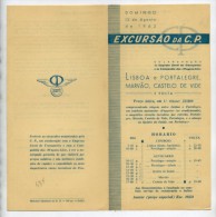 Portugal, Lisboa A Portalegre, Marvão, Castelo Vide - Excursão C.P. 1962, Horário, Timetable, Comboio, Train  (2 Scans) - Europa