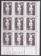 Coin Daté De 9 TP Neufs ** N° 2617(Yvert) France 1990 - Marianne Du Bicentenaire, 15/05/1990 - 1989-1996 Marianne (Zweihunderjahrfeier)