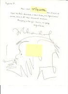 AUTOGRAPHE De JEAN PIERRE CHABROL - LETTRE SIGNEE Avec AUTO-PORTRAIT En 1967 - Autographs