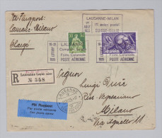 Schweiz Flugpost 1925-07-19 Erstflug Lausanne-Milan R-Brief - Primi Voli