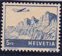 Schweiz Flugpost 1941 5 Fr. Churfirsten ** Postfrisch Zu# FP 34 - Unused Stamps