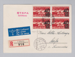 Schweiz Flugpost 1937-07-15 Automobilpost Stäfa Schifflände Mit Zu#FP25 VB - Primi Voli