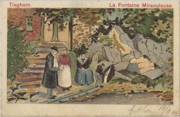 Tieghem  -   La Fontaine Miraculeuze;   1900  Naar  Chatelineau - Anzegem