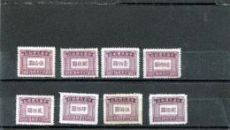 Chine Timbre Taxe 75 A 82 - Timbres-taxe