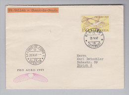 Schweiz Flugpost 1949-04-28 St.Gallen-Chaux-de-Fonds Pro Aero-Brief M.Zu#45 - Primi Voli