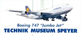 BRD Technik Museum Speyer Boing 747-230 Jumbo Jet Flugzeug - Aufkleber