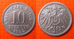 Dt.Reich KR 1922 Fast VZ Sehr Schön !      (I167) - 10 Pfennig