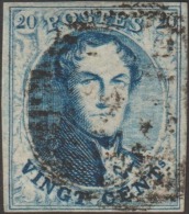 Belgique 1851 COB 7A V3, 20 C Médaillon Filigrane LL. Variété, Cadre De Droite Prolongé En Haut. Effigie Dégagée - 1851-1857 Médaillons (6/8)