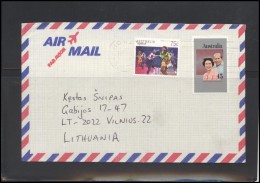 AUSTRALIA Cover Bedarfsbrief AU 010 Air Mail Netball Royal Family - Cartas & Documentos