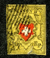 9954  Switzerland 1850 Zumstein #16 II (o)  Michel #8 II Small Tear At Bottom - 1843-1852 Poste Federali E Cantonali