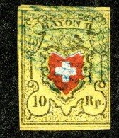 9955  Switzerland 1850 Zumstein #16 II (o)  Michel #8 II - 1843-1852 Timbres Cantonaux Et  Fédéraux