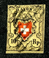 9959  Switzerland 1850 Zumstein #16 II (o)  Michel #8 II - 1843-1852 Timbres Cantonaux Et  Fédéraux
