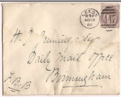 LettreLeeds 1886 Destination Birmincham - Storia Postale