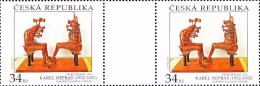 Czech Rep. / Stamps (2015) 0871 (2x) Sv: Works Of Art On Postage Stamps - Karel Nepras (1932-2002) Great Dialogue (1966) - Neufs